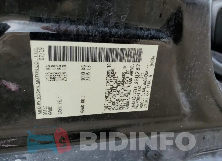 1N4AA6CV7LC360287 Photo# 12
