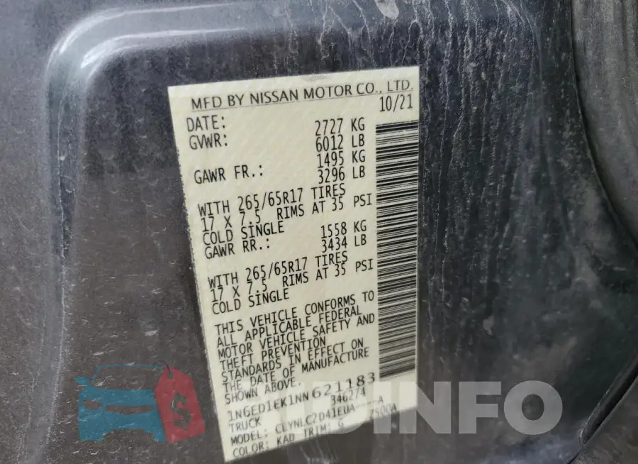 1N6ED1EK1NN621183 Photo# 12