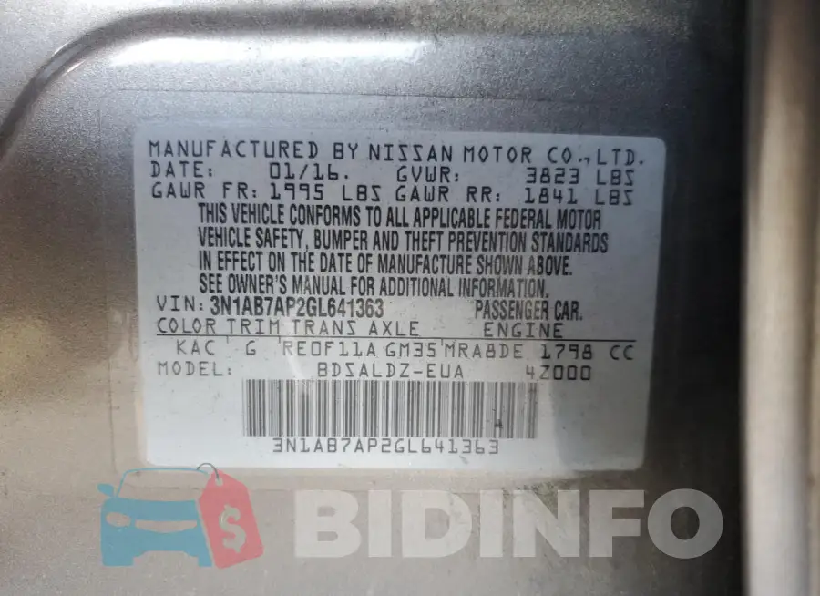3N1AB7AP2GL641363 Photo# 12