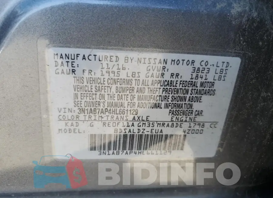 3N1AB7AP4HL661129 Photo# 12