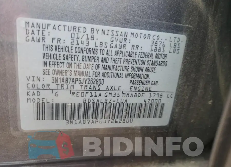 3N1AB7AP6JY262800 Photo# 12