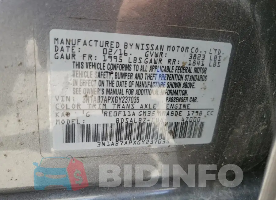 3N1AB7APXGY237035 Photo# 13
