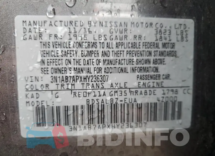 3N1AB7APXHY236307 Photo# 13