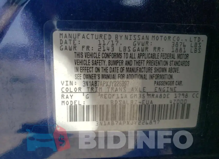 3N1AB7APXJY226897 Photo# 13