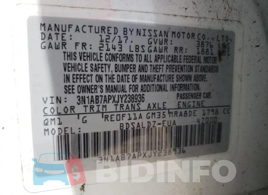 3N1AB7APXJY238936 Photo# 13