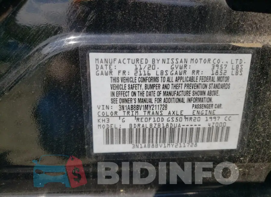 3N1AB8BV1MY211728 Photo# 12