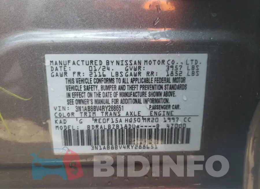 3N1AB8BV4RY288651 Photo# 13