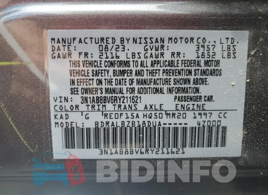 3N1AB8BV6RY211621 Photo# 12