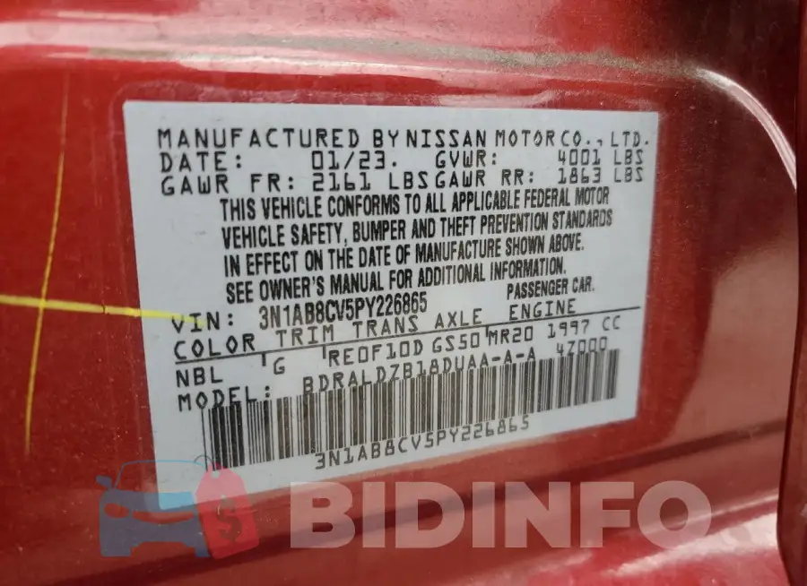 3N1AB8CV5PY226865 Photo# 12