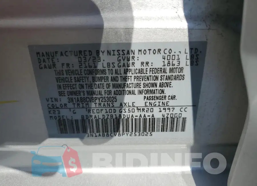 3N1AB8CV8PY253025 Photo# 12