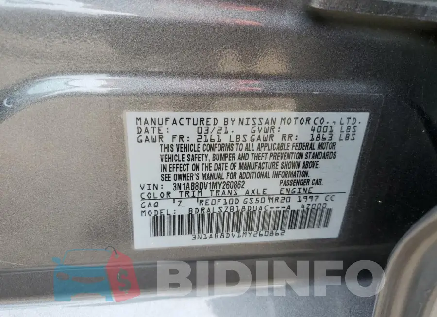 3N1AB8DV1MY260862 Photo# 12