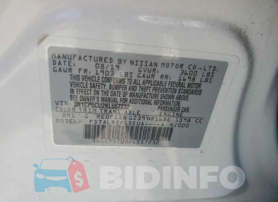 3N1CP5CU2KL557232 Photo# 13