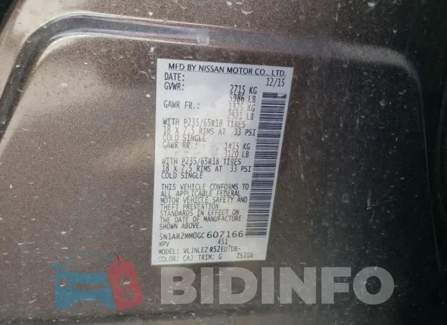 5N1AR2MM0GC607166 Photo# 13