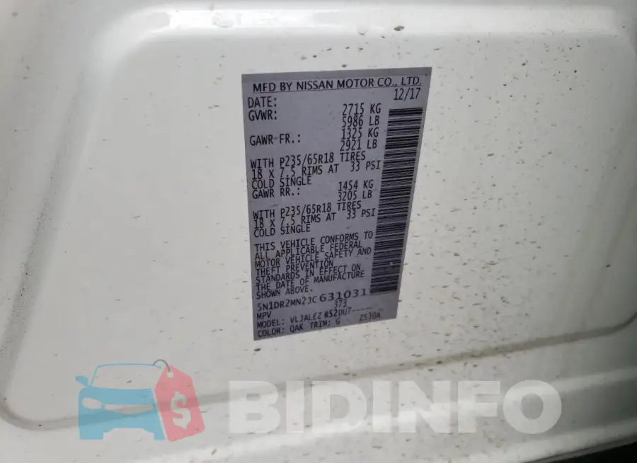 5N1DR2MN2JC631031 Photo# 12