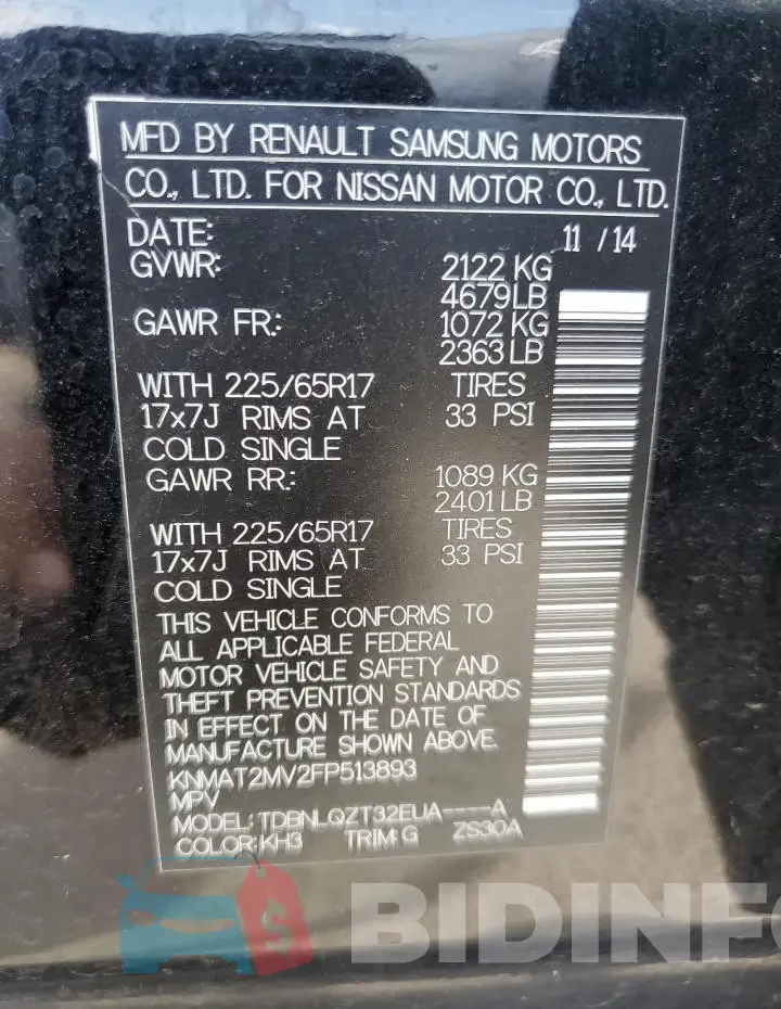 KNMAT2MV2FP513893 Photo# 14