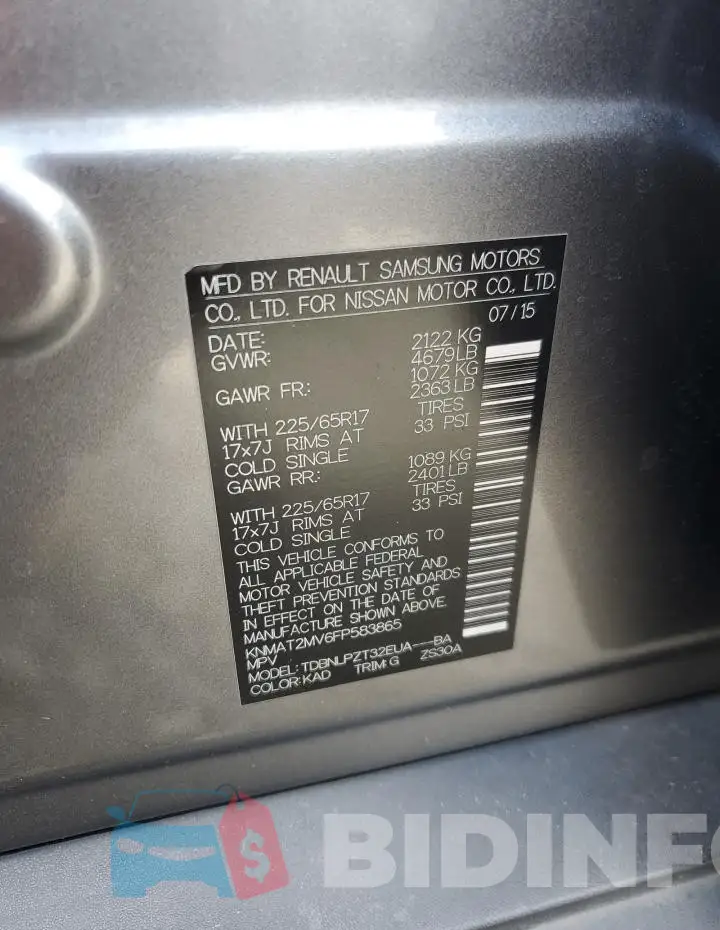 KNMAT2MV6FP583865 Photo# 13