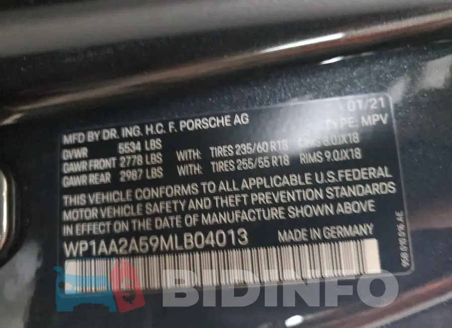 WP1AA2A59MLB04013 Photo# 13