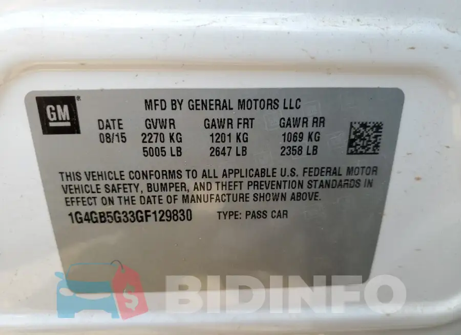 1G4GB5G33GF129830 Photo# 13