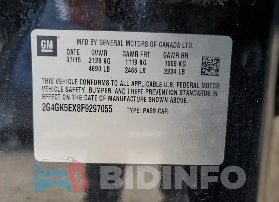 2G4GK5EX8F9297055 Photo# 12