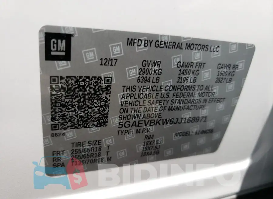 5GAEVBKW6JJ168971 Photo# 13