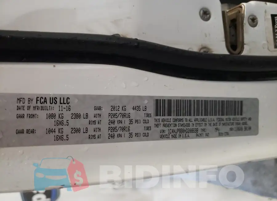 1C4NJPBB0HD208698 Photo# 13