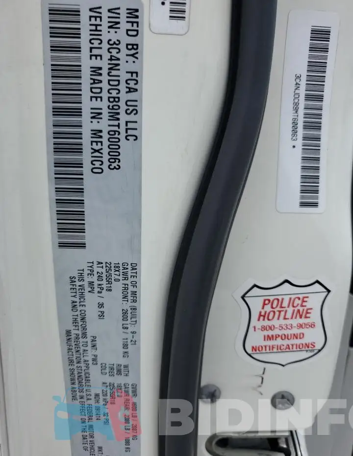 3C4NJDCB9MT600063 Photo# 13