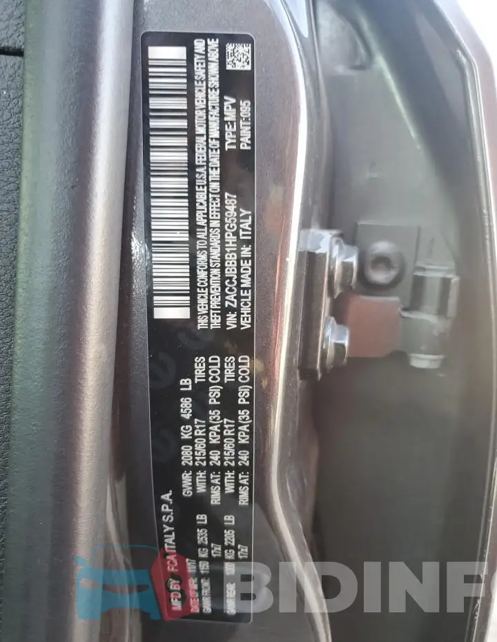 ZACCJBBB1HPG59487 Photo# 13