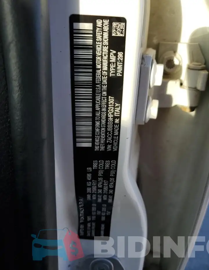 ZACCJBBB9HPG31307 Photo# 12