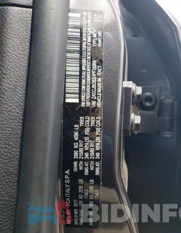 ZACCJBCB3HPF26969 Photo# 14