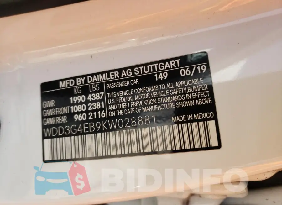 WDD3G4EB9KW028881 Photo# 12