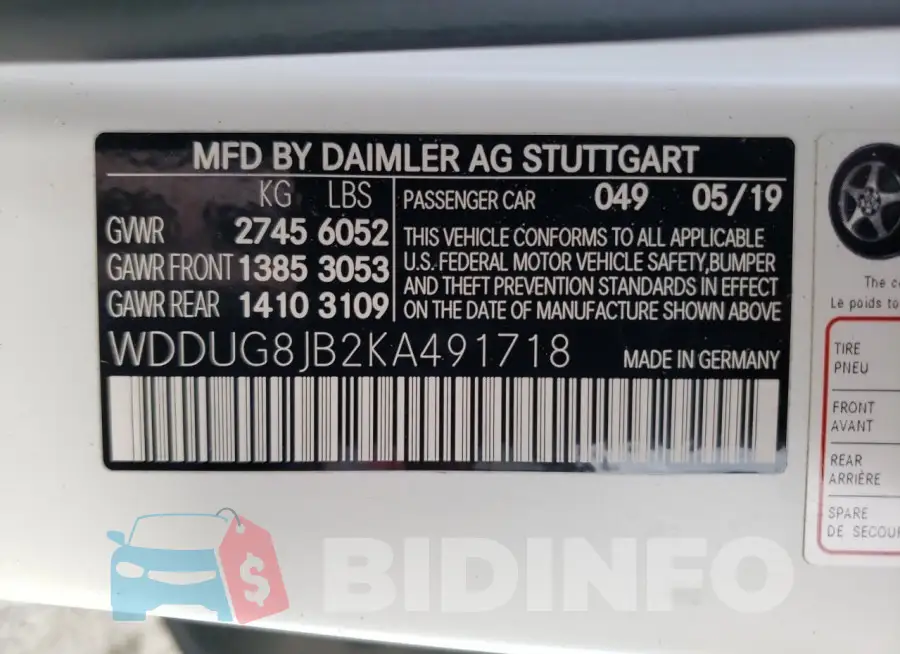 WDDUG8JB2KA491718 Photo# 13