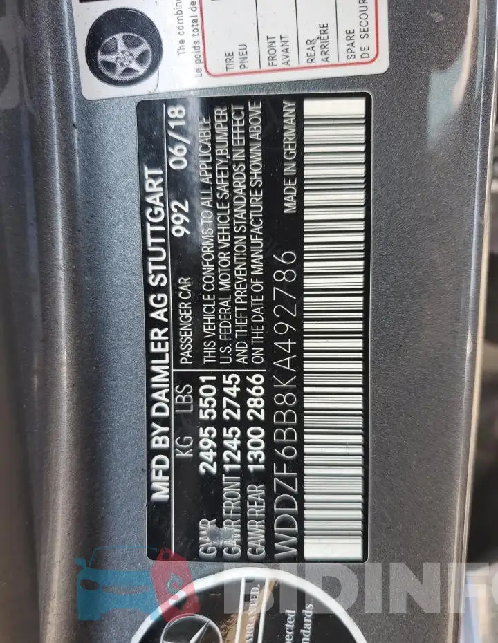 WDDZF6BB8KA492786 Photo# 12