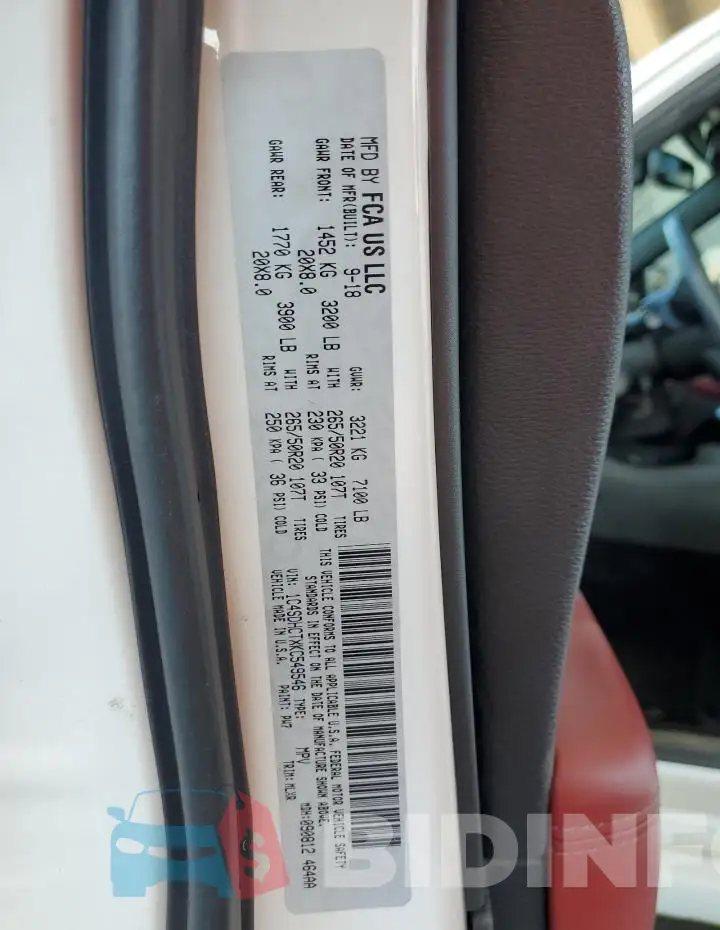 1C4SDHCTXKC549546 Photo# 13