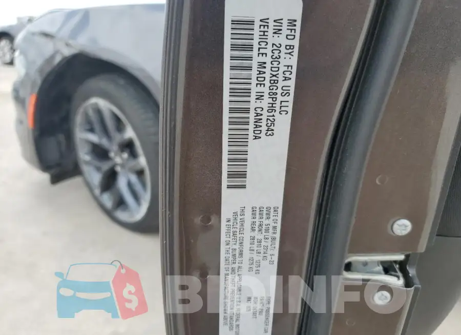 2C3CDXBG8PH612543 Photo# 12