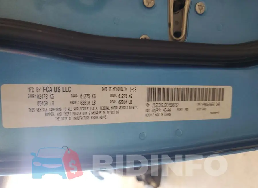 2C3CDXGJ2KH588737 Photo# 13