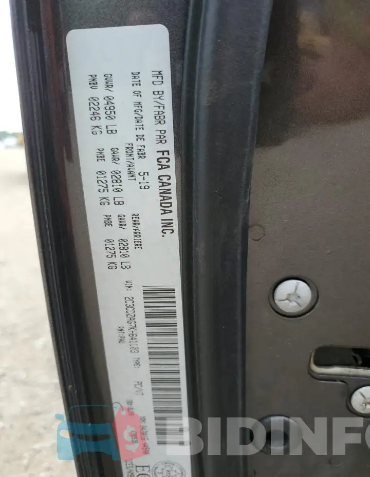 2C3CDZAG7KH641103 Photo# 12