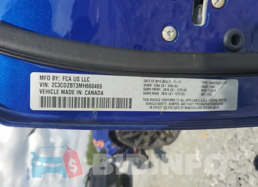 2C3CDZBT3MH660469 Photo# 12