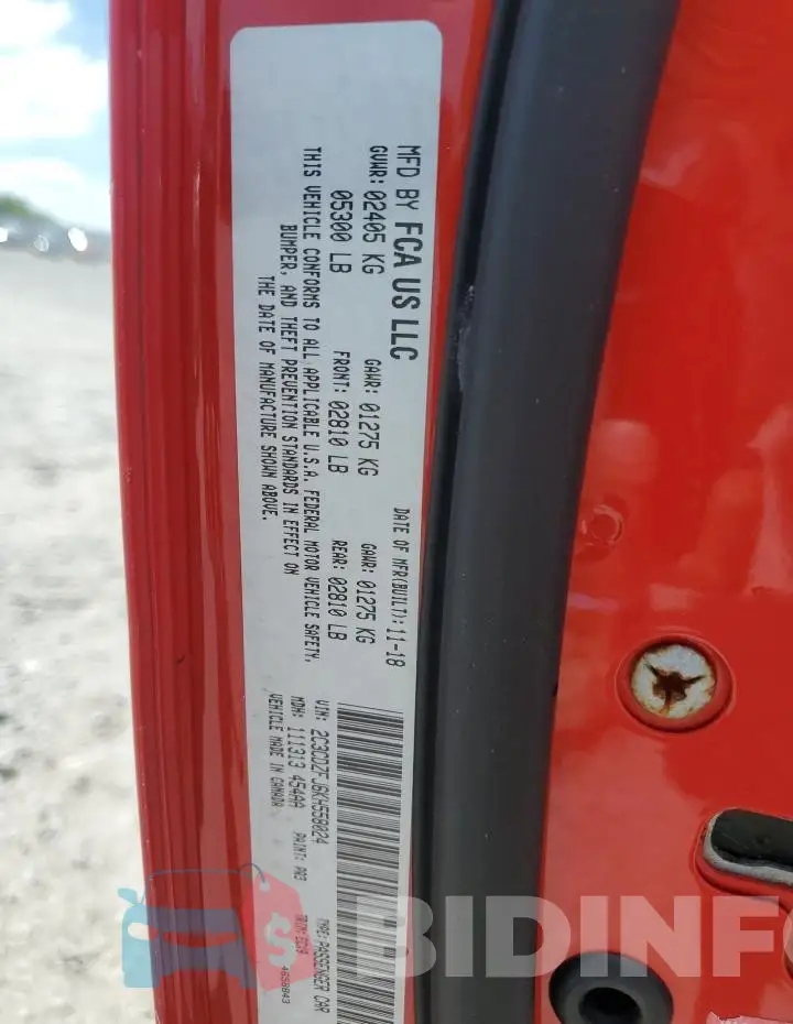 2C3CDZFJ6KH558024 Photo# 12
