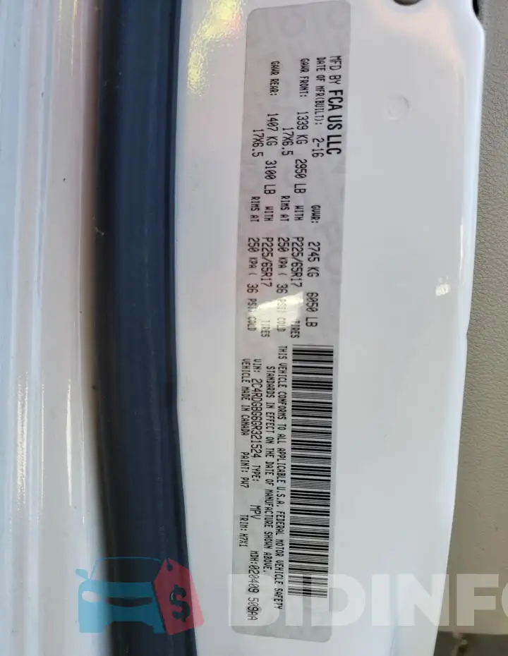 2C4RDGBG6GR321524 Photo# 13