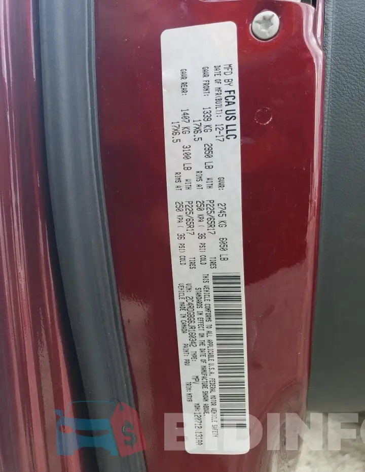 2C4RDGBG6JR160342 Photo# 13