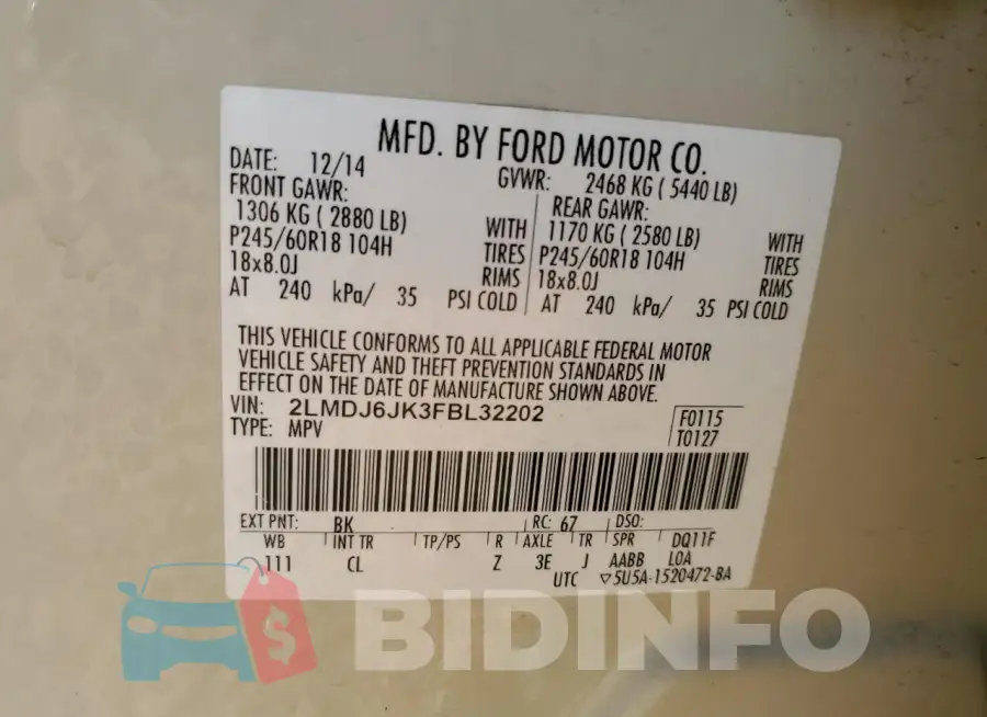 2LMDJ6JK3FBL32202 Photo# 12