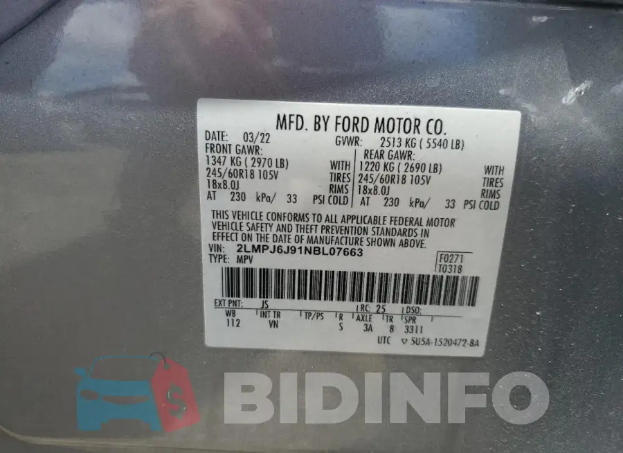 2LMPJ6J91NBL07663 Photo# 13