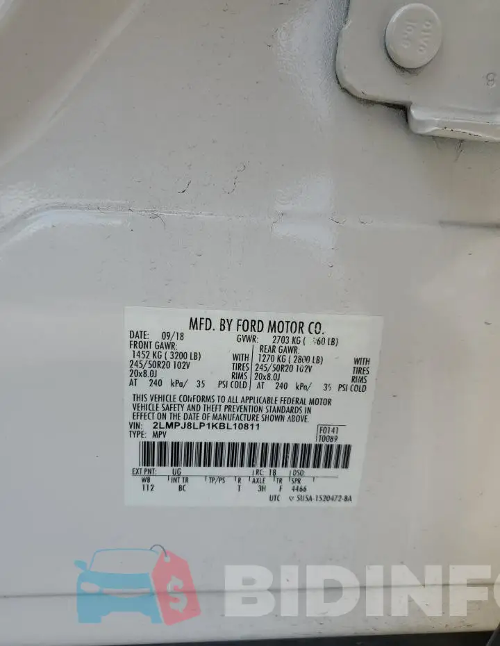 2LMPJ8LP1KBL10811 Photo# 13
