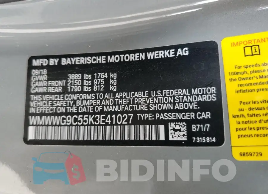 WMWWG9C55K3E41027 Photo# 12