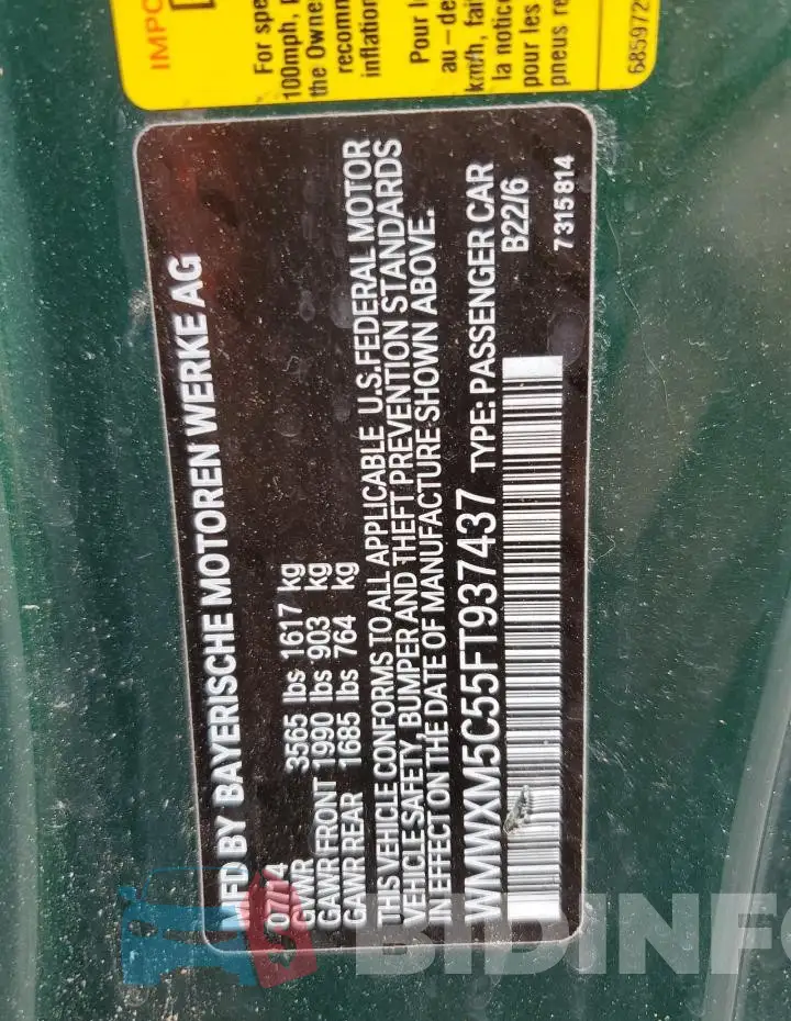 WMWXM5C55FT937437 Photo# 13