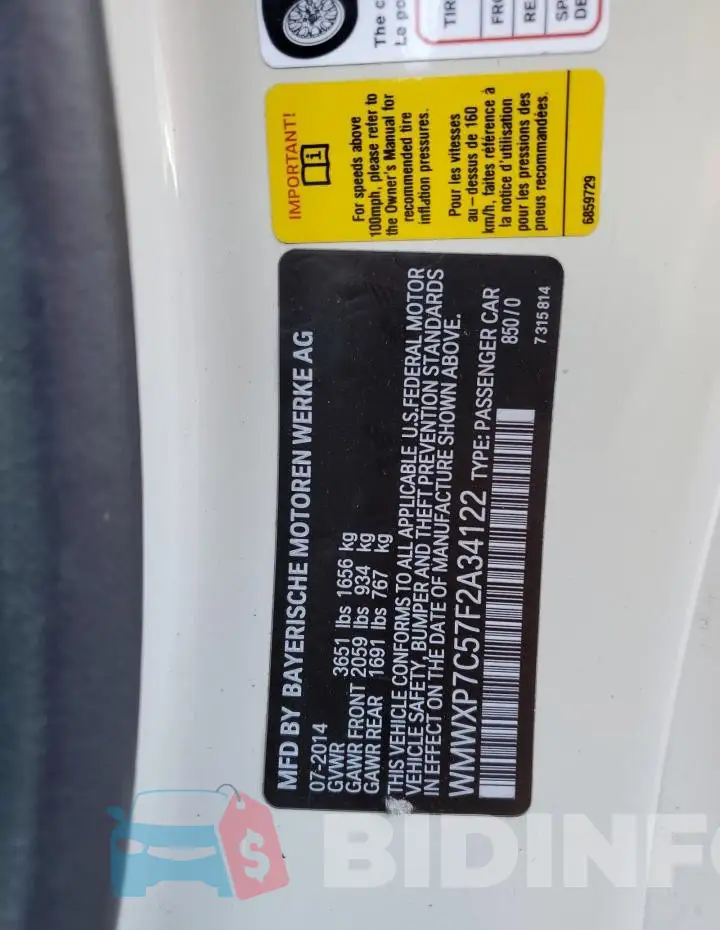 WMWXP7C57F2A34122 Photo# 12