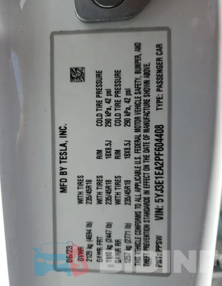 5YJ3E1EA2PF604408 Photo# 12