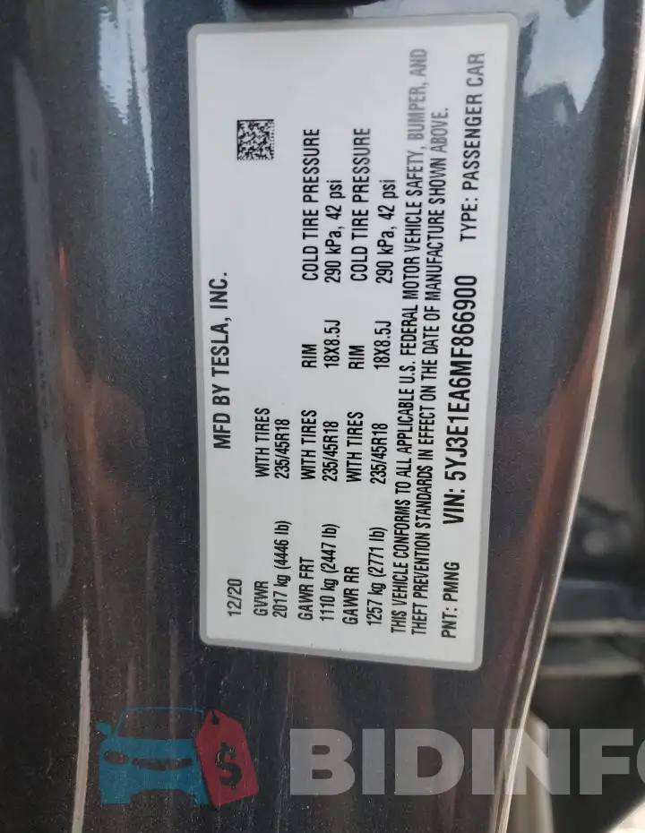 5YJ3E1EA6MF866900 Photo# 12