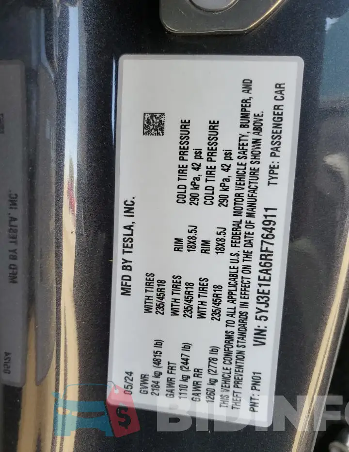 5YJ3E1EA6RF764911 Photo# 12