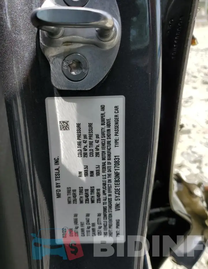 5YJ3E1EB3NF170831 Photo# 12